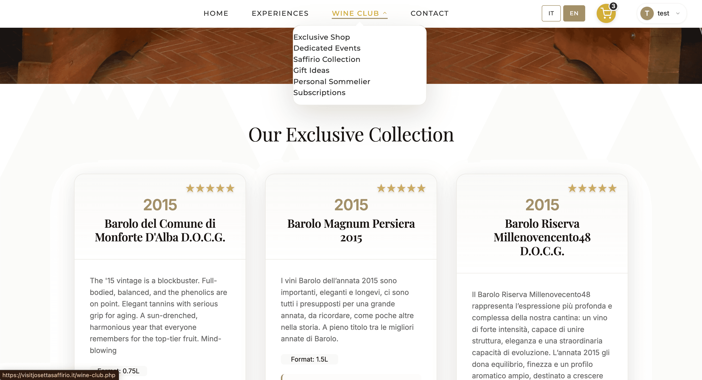 Catalogo de productos en tienda de moda